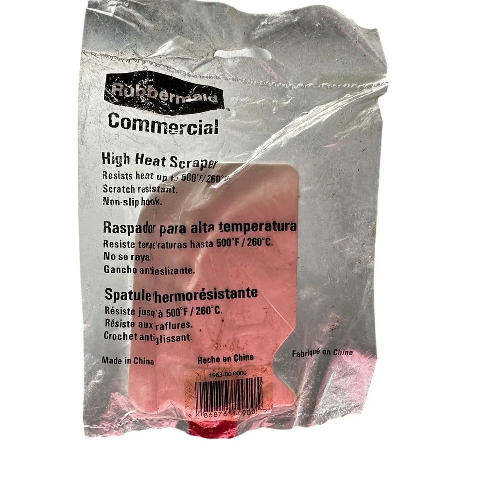 Rubbermaid Commercial High Heat Scraper Red NSF‎ Red Handle New